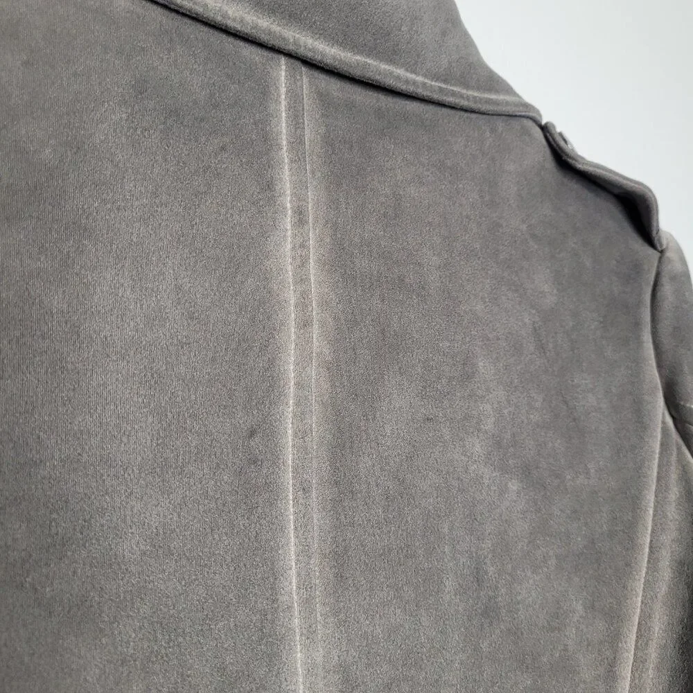 Shinestar gray brown moto side zip grunge going out drop jacket size medium